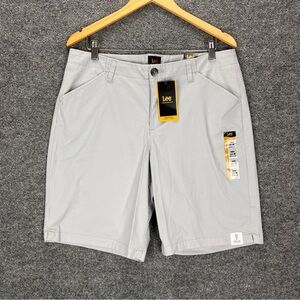 Lee Women’s Bermuda Shorts Size 14 M Grey 9” Inseam Cotton Mid-Rise NEW